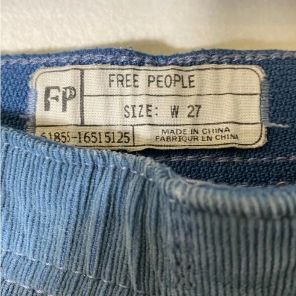 Free people penny pull on blue stretch pants cord pseudo jean size 27 medium